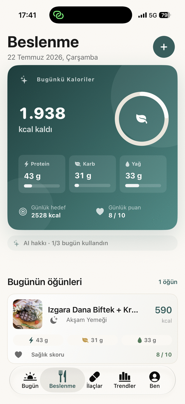 Beslenme ekranı